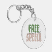 Free Speech Is a Human Right Sleutelhanger (Voorkant Links)