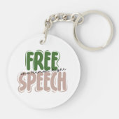 Free Speech Is a Human Right Sleutelhanger (Achterkant)