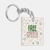 Free Speech Is a Human Right Sleutelhanger (Voorkant Links)