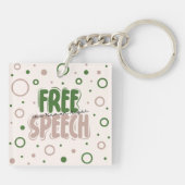 Free Speech Is a Human Right Sleutelhanger (Achterkant)