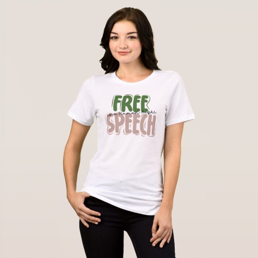 Free Speech Is a Human Right Tri-Blend Shirt (Voorkant volledig)