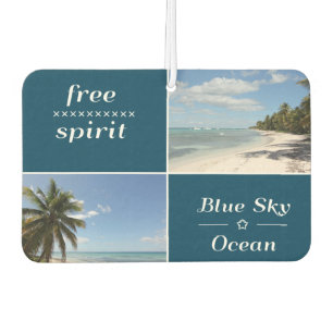 Free Spirit - Blue Sky en Ocean Caribbean Collage Luchtverfrisser
