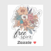 Free Spirit Bohemian Flowers Waterdicht Sticker (Vel)