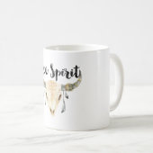 Free Spirit Bull Head met veren Koffiemok (Voorkant rechts)