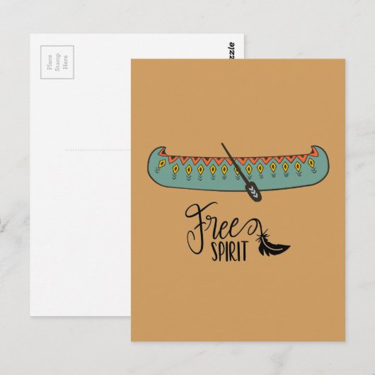 Free Spirit Canoe Briefkaart (Voorkant / Achterkant)