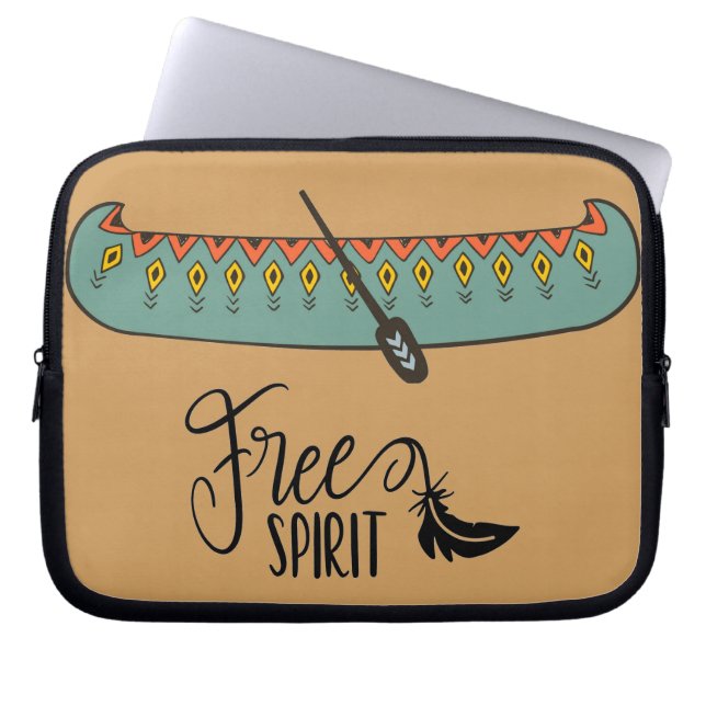 Free Spirit Canoe Laptop Sleeve (Voorkant)