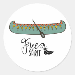 Free Spirit Canoe Ronde Sticker