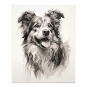 Free Spirit Dog Zwart-wit Foto Afdruk (Voorkant)