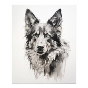 Free Spirit Dog Zwart-wit Foto Afdruk
