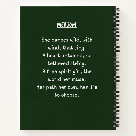 Free Spirit Girl Spiral Notitieboek (Achterkant)