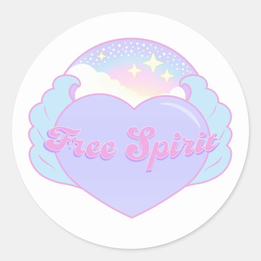 Free Spirit Heart Sticker (Voorkant)