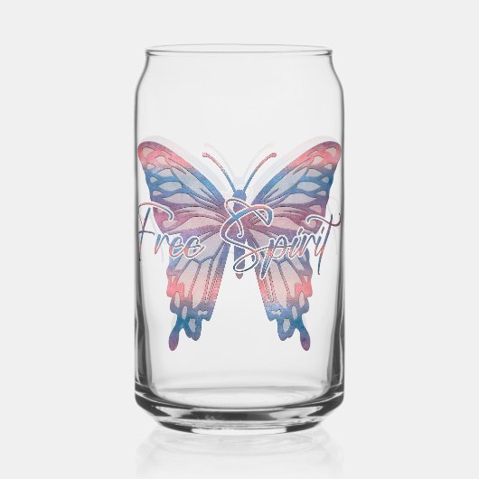 Free Spirit Mandala Butterfly Blikvorm Glas (Voorkant)