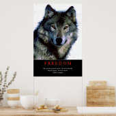 Free Spirit Motivatie Wolf Eyes Poster Print (Keuken)