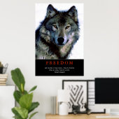 Free Spirit Motivatie Wolf Eyes Poster Print (Thuiskantoor)