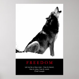 Free Spirit Motivatie Wolf Poster