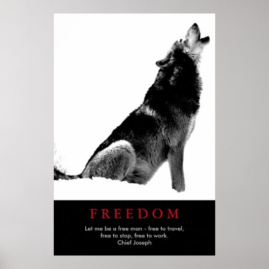 Free Spirit Motivatie Wolf Poster (Voorkant)