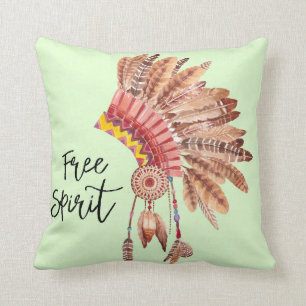 Free Spirit Native American Feather Headdress Kussen