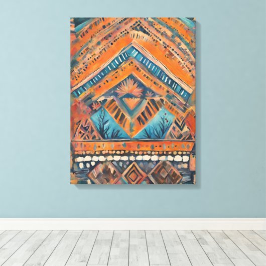 "Free Spirit on Canvas: een Bohemian Rhapsody" Canvas Afdruk (Insitu (Houten vloer))