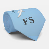 Free Spirit Royal Tern Coastal Sky Blue Necktie Stropdas (Opgerold)