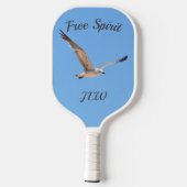 Free Spirit Seagull in Flight Sky Blue Pickleball Paddle (Achterkant)