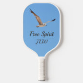Free Spirit Seagull in Flight Sky Blue Pickleball Paddle (Voorkant)
