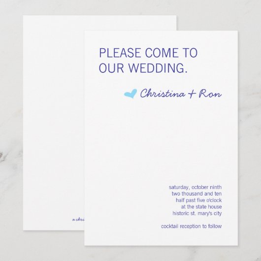 Free Spirit Wedding Invite Kaart (Voorkant / Achterkant)