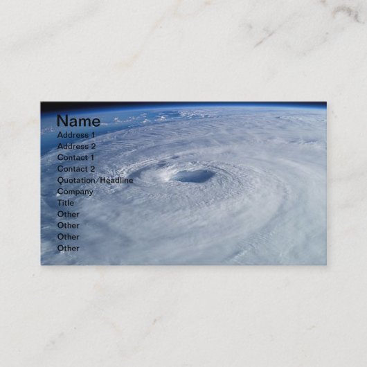 Free Stock Photo of Hurricane Isabel, Name, Add... Visitekaartje (Voorkant)