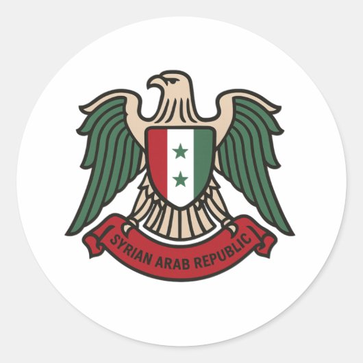 Free Syria Eagle Classic Ronde Sticker (Voorkant)