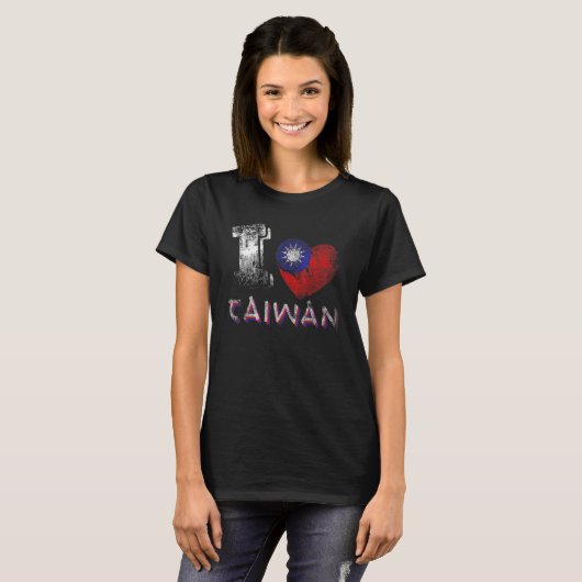 Free Taiwan Flag Safe Keep Independent I Love Taiw T-shirt (Voorkant volledig)