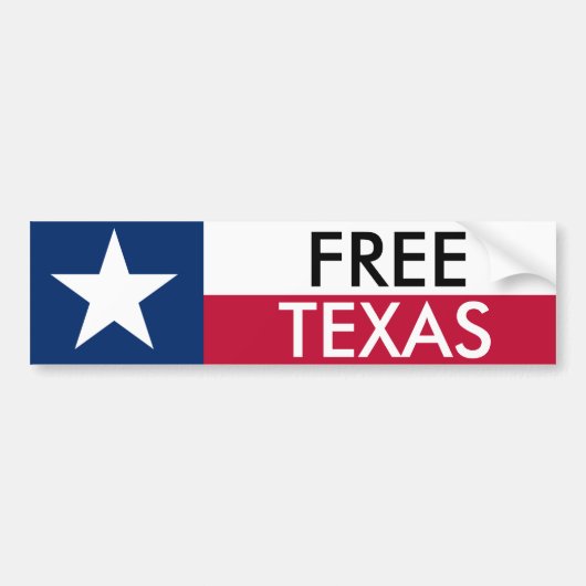Free Texas Bumper Sticket Bumpersticker (Voorkant)