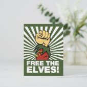 Free the elves! briefkaart (Staand voorkant)