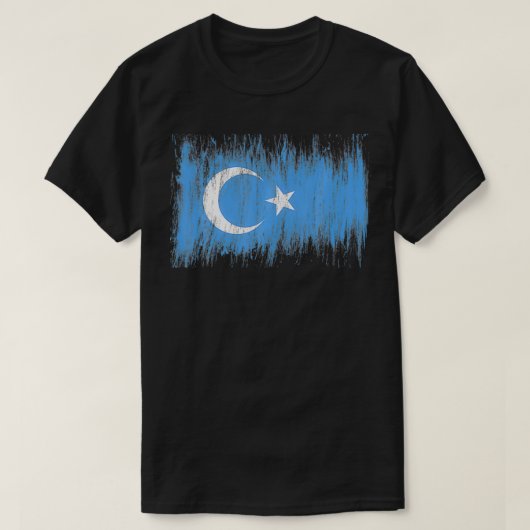 FREE THE UYGHURS UIGHUR FLAG EAST TURKESTAN XINJIA T-SHIRT (Design voorkant)