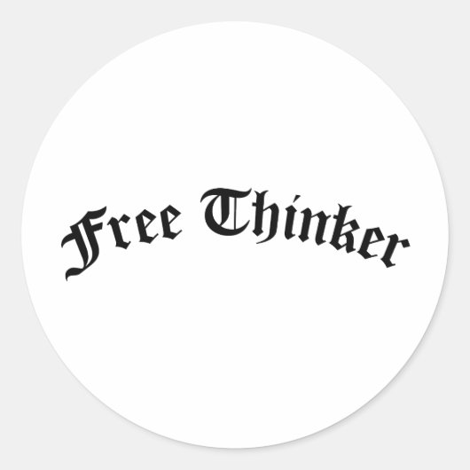 Free Thinker Ronde Sticker (Voorkant)