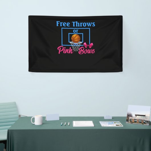 Free Throws or Pink Bows Gender Reveal Designs Spandoek (Beurs)