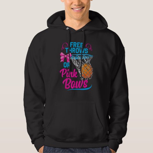 Free Throws or Pink Bows Pregnancy Cute For Girls  Hoodie (Voorkant)