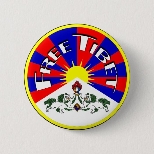 Free Tibet Badge Ronde Button 5,7 Cm (Voorkant)