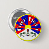 Free Tibet Badge Ronde Button 5,7 Cm (Voorkant /achterkant)