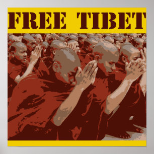 Free Tibet Buddhist Monks Poster