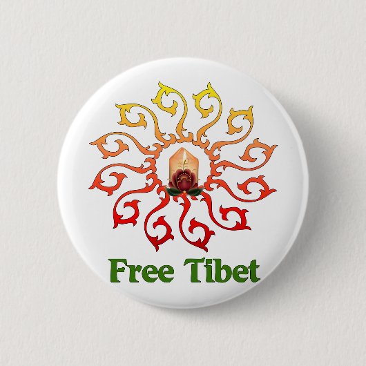 Free Tibet Candle Ronde Button 5,7 Cm (Voorkant)