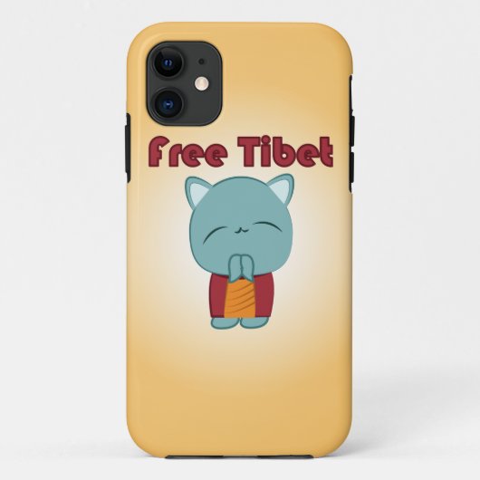 Free Tibet Cute Kat iPhone Case (Achterkant)