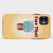Free Tibet Cute Kat iPhone Case (Achterkant (horizontaal))