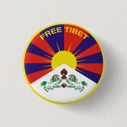 Free Tibet Ronde Button 3,2 Cm (Voorkant)