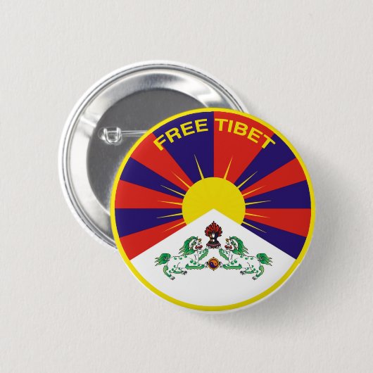 Free Tibet Ronde Button 5,7 Cm (Voorkant /achterkant)