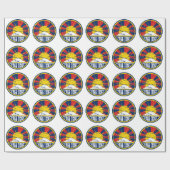 Free Tibet Round Grunge Cadeaupapier (Vlak)