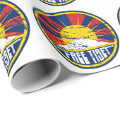 Free Tibet Round Grunge Cadeaupapier (Rol Hoek)