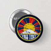 Free Tibet Round Grunge Ronde Button 5,7 Cm (Voorkant /achterkant)