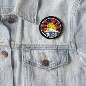 Free Tibet Round Grunge Ronde Button 5,7 Cm (In situ)