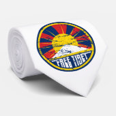 Free Tibet Round Grunge Stropdas (Opgerold)