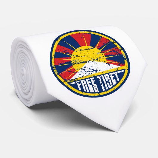Free Tibet Round Grunge Stropdas (Opgerold)