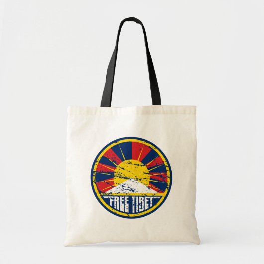 Free Tibet Round Grunge Tote Bag (Voorkant)